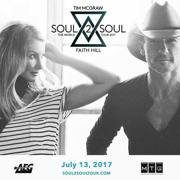 More Info for TIM MCGRAW AND FAITH "SOUL2SOUL THE WORLD TOUR 2017" ANNOUNCES ADDITIONAL SHOWS DUE TO STRONG FAN RESPONSE
