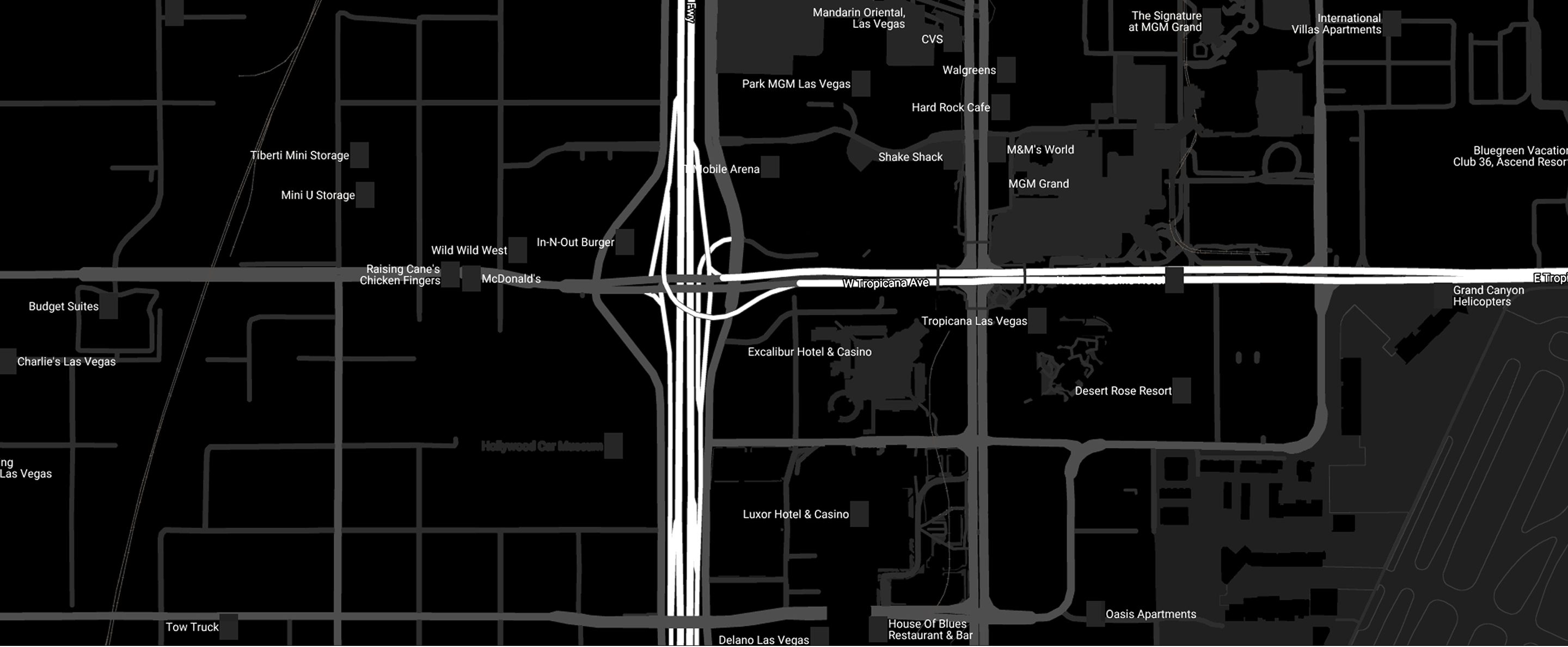 Google Maps Screenshot of T-Mobile Arena location